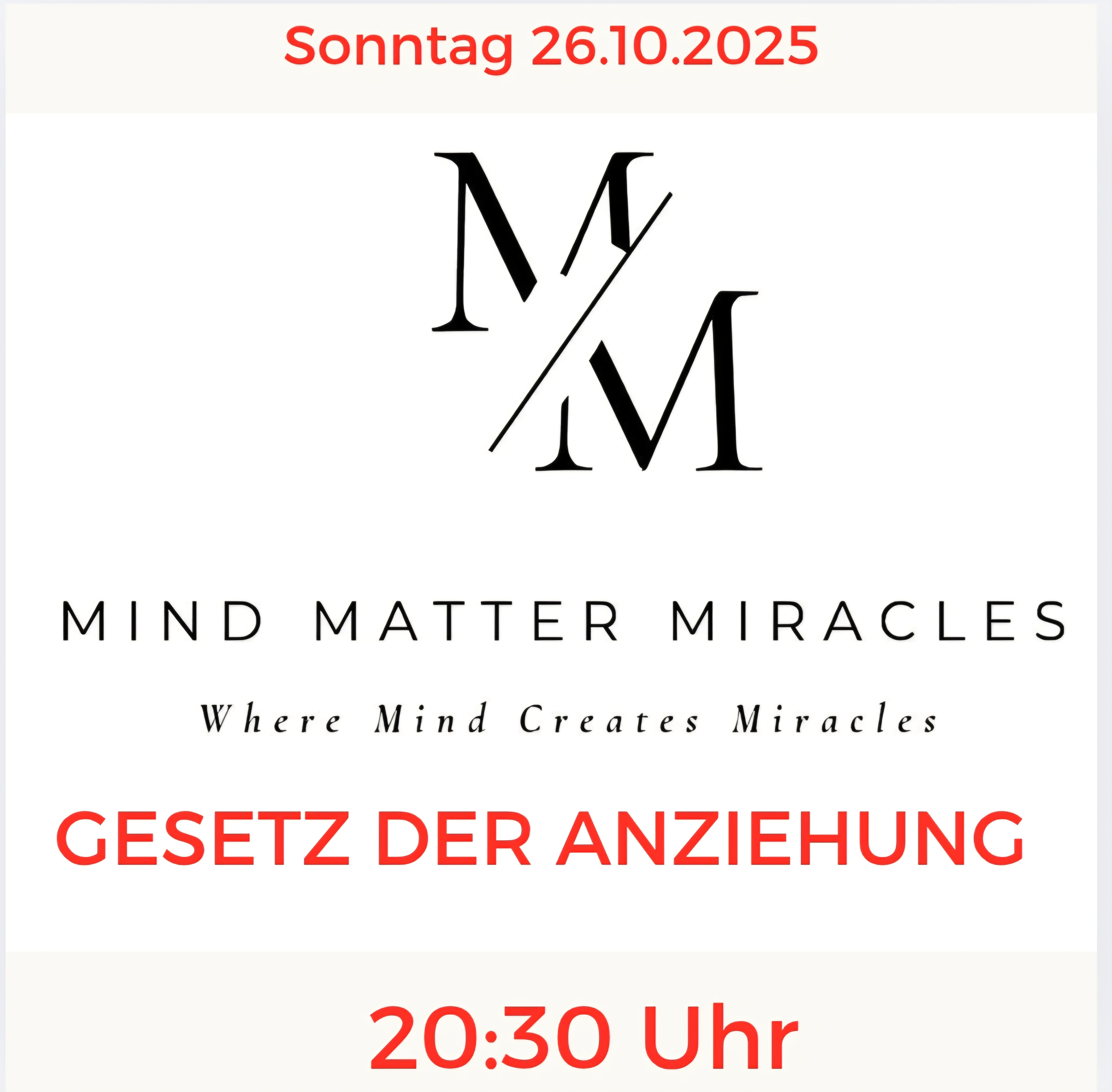 Gesetz der Anziehung 26.10.2025- 20:30 Uhr