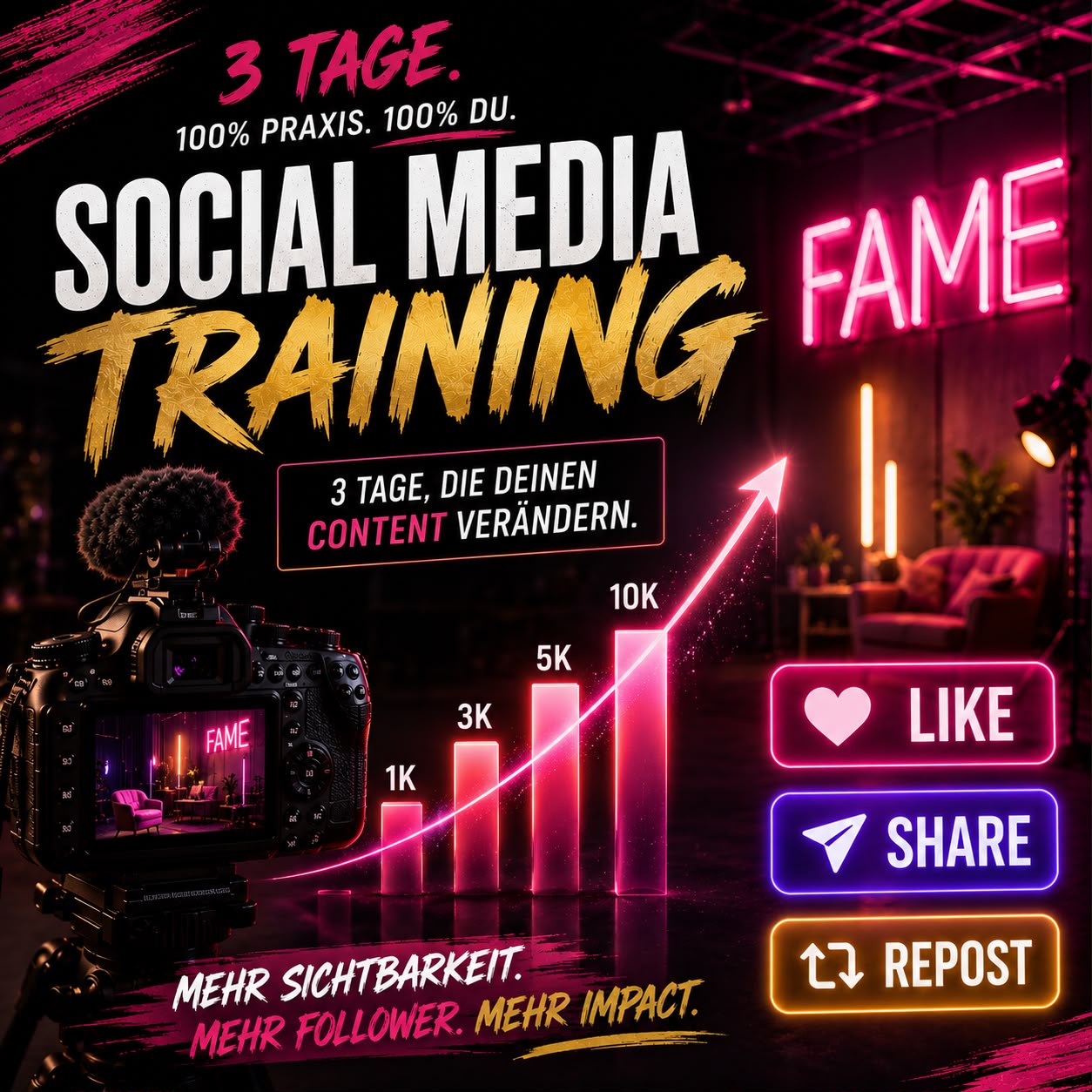 Social Media Auftritt Training 3 Tage aktiv + 1 Tag Nachbetreuung auf Telegram 05.09. - 07.09.
