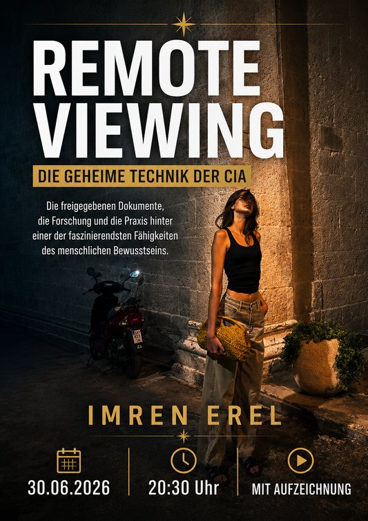 Remote Viewing – Die geheime Technik der CIA Einmalig mit Imren Erel 30.06.2026 um 20:30Uhr