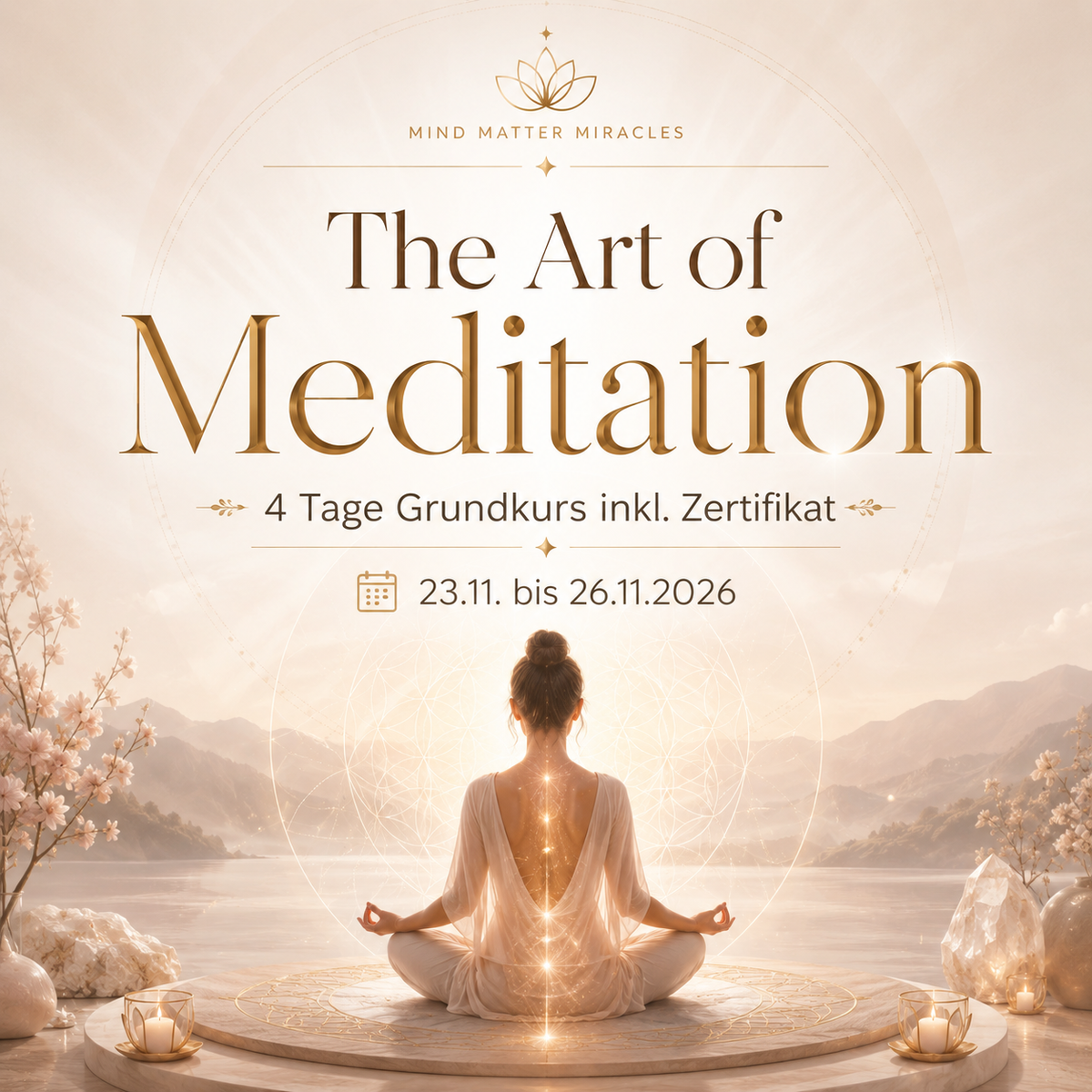 The Art of Meditation – 4 Tage Grundkurs inkl Zertifikat (4 Plätze) 23.11. - 26.11. 20:30Uhr
